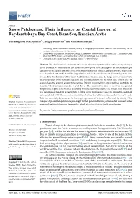Snow Patches and Their Influence on Coastal Erosion at Baydaratskaya