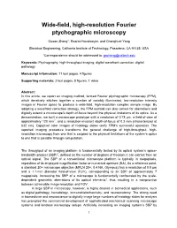 Wide-Field, High-Resolution Fourier Ptychographic Microscopy