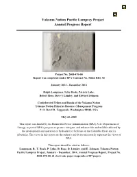 2014 Yakama Nation Pacific Lamprey Project Annual Progress Report