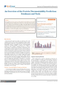 An Overview of the Protein Thermostability Prediction: Databases and Tools