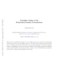 Axionlike Origin of the Primordial Density Perturbation