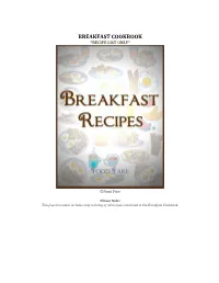 Breakfast Cookbook *Recipe List Only*