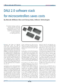DALI 2.0 Software Stack for Microcontrollers Saves Costs by Marcelo Williams Silva and Georg Huba, Infineon Technologies