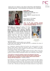 Divine Art Is to Release a New Album Violin Muse with Madeleine Mitchell Featuring 7 World Premiere Recordings by UK Composers