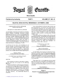 NS Royal Gazette Part I