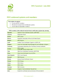PEFC Endorsed Systems and Members