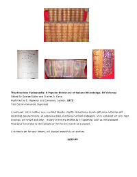 The American Cyclopaedia: a Popular Dictionary of General Knowledge