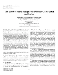 The Effect of Fonts Design Features on OCR for Latin and Arabic