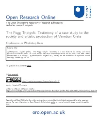The Fogg Triptych: Testimony of a Case Study to the Society and Artistic Production of Venetian Crete