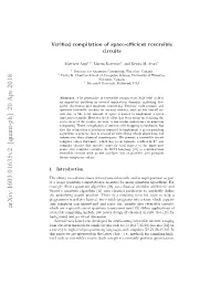 Verified Compilation of Space-Efficient Reversible Circuits