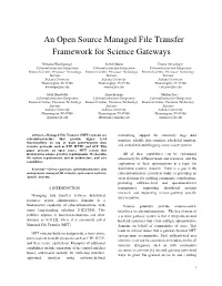 An Open Source Managed File Transfer Framework for Science Gateways