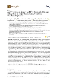 An Overview on Energy and Development of Energy Integration in Major South Asian Countries: the Building Sector