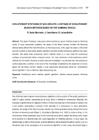 Evolutionary Synthesis of Qca Circuits: a Critique of Evolutionary Search Methods Based on the Hamming Oracle