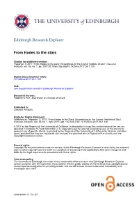 From Hades to the Stars: Empedocles on the Cosmic Habitats of Soul', Classical Antiquity, Vol
