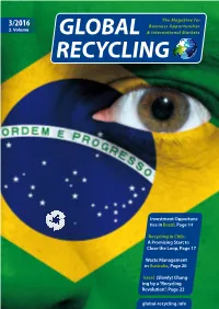 GLOBAL RECYCLING 3/2016 1 | This Issue