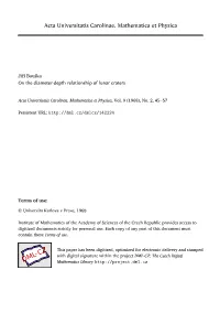 On the Diameter-Depth Relationship of Lunar Craters