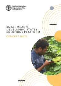 Small Island Developing States Solutions Platform Concept Note
