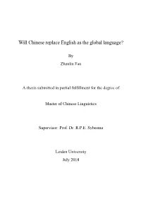 Will Chinese Replace English As the Global Language?