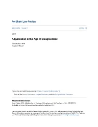 Adjudication in the Age of Disagreement