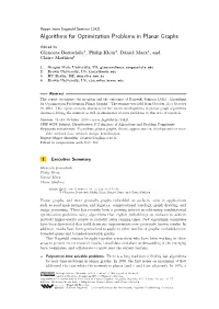 Algorithms for Optimization Problems in Planar Graphs