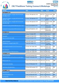 CSLT Practitioner Training Courses & Workshops