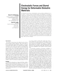 Electrostatic Forces and Stored Energy for Deformable Dielectric Materials