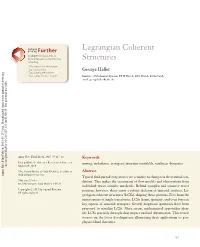 Lagrangian Coherent Structures