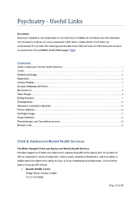 Psychiatry Web Links