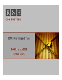 RACF Command Tips