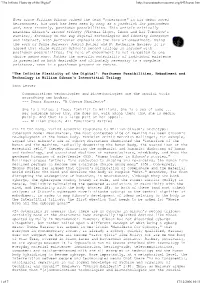 "The Infinite Plasticity of the Digital"