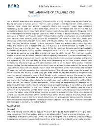 THE LANGUAGE of CALLABLE CDS by Steve Brown