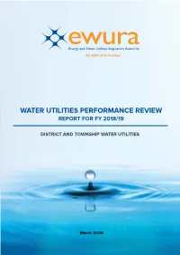Water Utilities Performance Review Report for Fy 2018/19