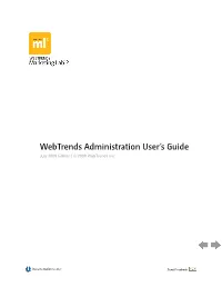 Webtrends Administration User's Guide
