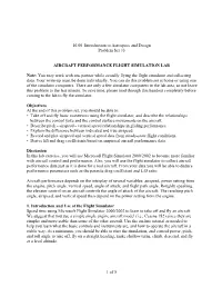 16.00 Introduction to Aerospace and Design Problem Set #3 AIRCRAFT