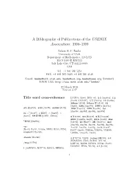 A Bibliography of Publications of the USENIX Association: 1990–1999