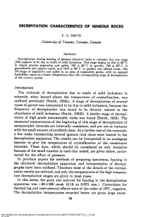Decrepitation Characteristics of Igneous