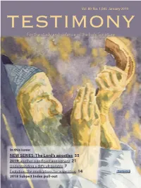For the Study and Defence of the Holy Scripture