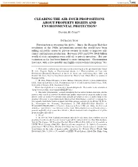 Four Propositions About Property Rights and Environmental Protection*
