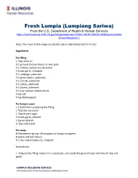 Fresh Lumpia (Lumpiang Sariwa) from the U.S