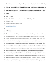 On the Probabilities of Branch Durations and Stratigraphic Gaps in Phylogenies of Fossil Taxa When Rates of Diversification Vary