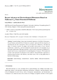 Recent Advances in Electrochemical Biosensors Based on Fullerene-C60 Nano-Structured Platforms