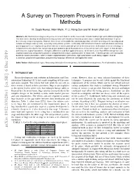 A Survey on Theorem Provers in Formal Methods