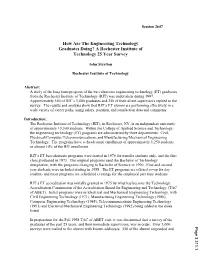 How Are the Engineering Technology Graduates Doing? a Rochester Institute of Technology 25 Year Survey