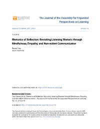 Revisiting Listening Rhetoric Through Mindfulness, Empathy, and Non-Violent Communication