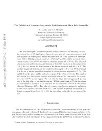 The Orbital and Absolute Magnitude Distributions of Main Belt Asteroids
