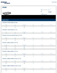 Applications Chrysler E Class Base L4 2.6L Chrysler E