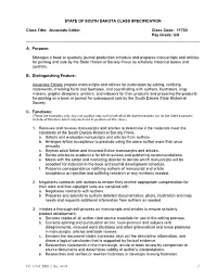 Associate Editor Class Code: 11730 Pay Grade: GH ______