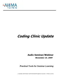 Coding Clinic Update
