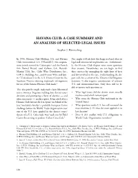 Havana Club: a Case Summary and an Analysis of Selected Legal Issues