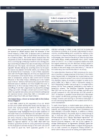 India's Response to China's Assertiveness Over the Seas